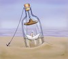 Cartoon: Message in Bottle (small) by gartoon tagged message,in,bottle
