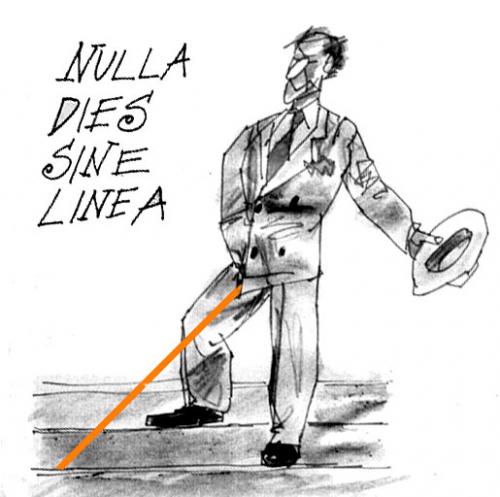 Cartoon: kein tag ohne linie (medium) by NIL auslaender tagged antike,latein