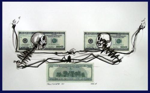 Cartoon: trustworthy (medium) by NIL auslaender tagged vertrauen,dollar,börse,spekulation