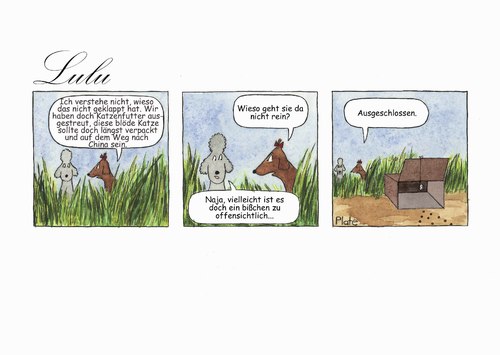 Cartoon: Lulus Falle (medium) by Ines Plate tagged falle,katzen,hunde