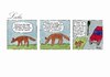 Cartoon: Lulus Spur 1 (small) by Ines Plate tagged hund,jagd,elch,kaninchen,hirsch,auto,spur,suche,straße