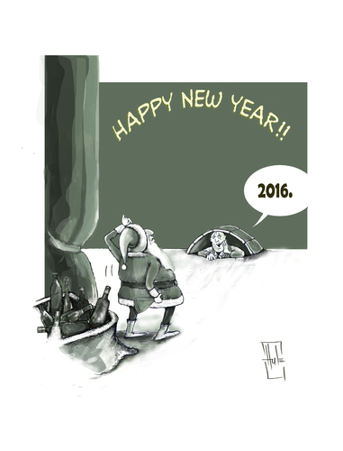 Cartoon: Happy New Year... (medium) by Hule tagged santa,klaus