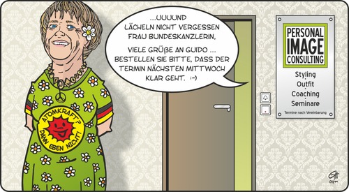 Cartoon: Atomkraft? Dann eben nicht! (medium) by GmeetsD tagged merkel,atomkraft,ausstieg