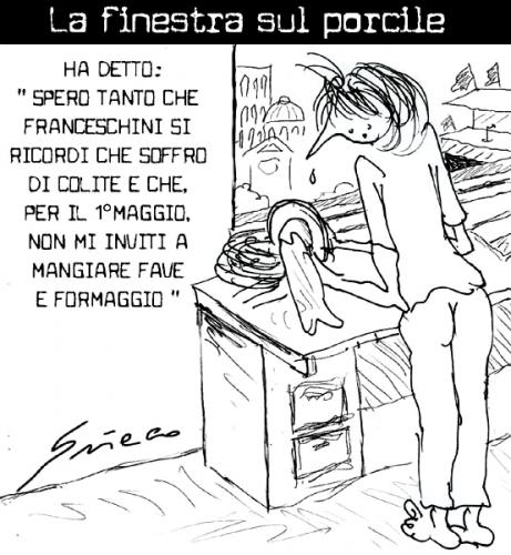 Cartoon: 1 MAGGIO (medium) by Grieco tagged grieco,primo,maggio,franceschini,belrusconi,colite