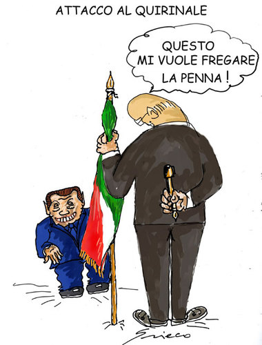 Cartoon: ATTACCO AL QUIRINALE (medium) by Grieco tagged grieco,quirinale,napolitano,italia,satira,rocco