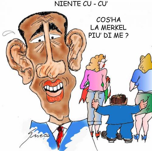 Cartoon: CU CU (medium) by Grieco tagged grieco,obama,berlusconi,america,merkel,cu