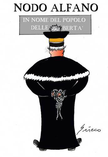 Cartoon: IL NODO ITALIANO (medium) by Grieco tagged grieco,lodo,alfano,italy,legge,berlusconi