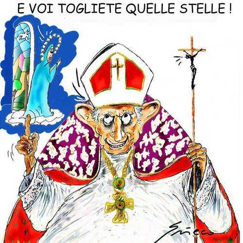 Cartoon: QUELLE STELLE (medium) by Grieco tagged grieco,ue,papa,religione