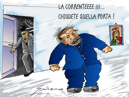 Cartoon: SPIFFERI NEL PDL (medium) by Grieco tagged grieco,fini,corrente,pdl,rocco,vignette,satira