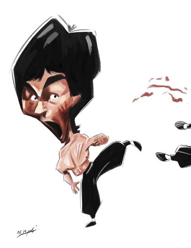 Cartoon: BRUCE LEE (medium) by nader_rahmani tagged bruce,lee