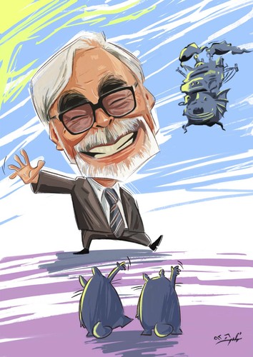 Cartoon: miyazaki (medium) by nader_rahmani tagged miyazaki