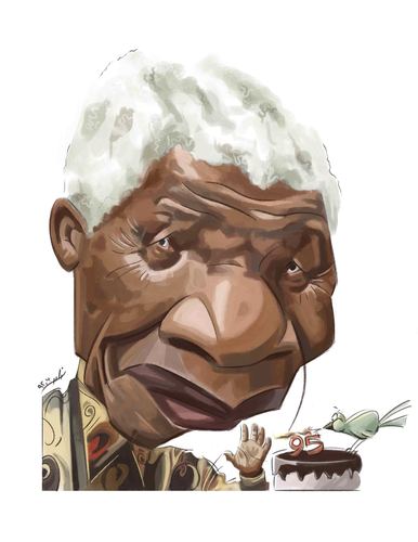 Cartoon: nelson mandela (medium) by nader_rahmani tagged nelson,mandela