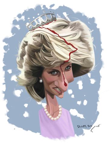 Cartoon: princess diana (medium) by nader_rahmani tagged diana