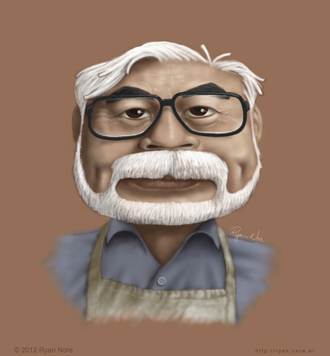 Cartoon: Hayao Miyazaki (medium) by RyanNore tagged nore,ryan,drawing,caricature,miyazaki,hayao