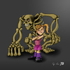 Cartoon: Bad to the Bone (small) by RyanNore tagged bad,bone,skeleton,monster,girl,cartoon,digital