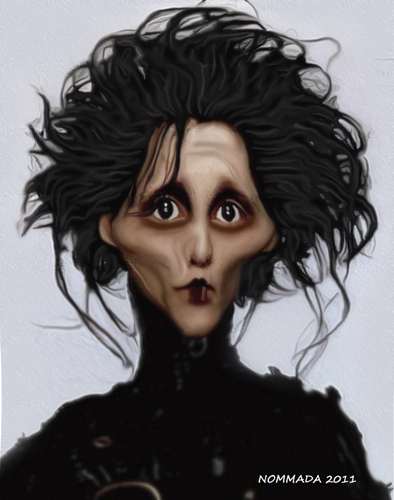 Cartoon: Johnny Deep (medium) by nommada tagged johnny,deep,edward,scissorshands