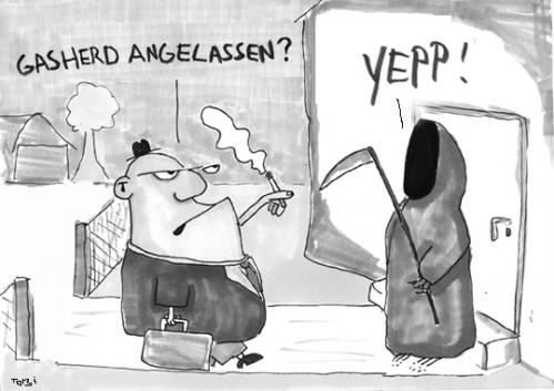 Cartoon: Gasherd (medium) by Tobias Schülert tagged gasherd