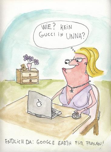 Cartoon: google gucci (medium) by Tobias Schülert tagged computer,google,frauen