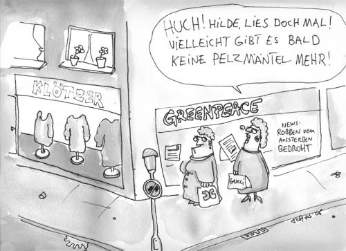 Cartoon: Robbensterben (medium) by Tobias Schülert tagged natur,pelzmantel,