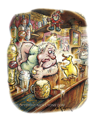 Cartoon: Duck in Pub (medium) by Nick Lyons tagged duck,pub