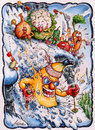 Cartoon: Bananas restaurant Val d Isere (small) by Nick Lyons tagged ski,france,banana,fruit,nick,lyons,cartoonist