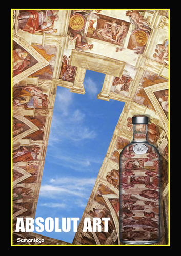 Cartoon: Absolut art (medium) by samaniego tagged absolut,arte,vodka,publicidad