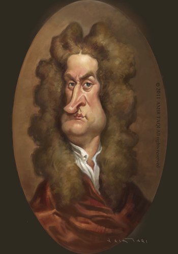 Cartoon: Isaac Newton (medium) by Amir Taqi tagged isaac,newton