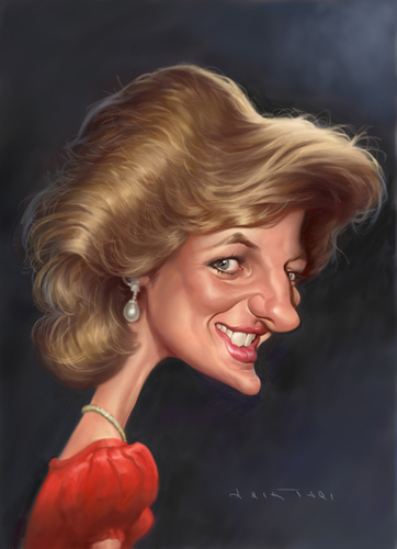 Lady Diana By Amir Taqi | Famous People Cartoon | TOONPOOL