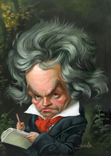 Cartoon: Ludwig van Beethoven (medium) by Amir Taqi tagged beethoven