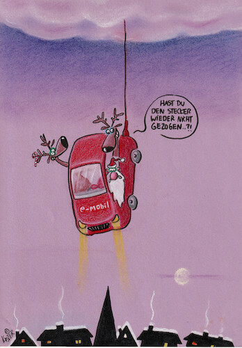 Cartoon: e weihnachten (medium) by Petra Kaster tagged autos,weihnachtsmann,eautos,akkus,akkulade,bescherung,schönebescherung,rentiere,technik,elektronik,digitalisierung,erneubareenergienn,autos,weihnachtsmann,eautos,akkus,akkulade,bescherung,schönebescherung,rentiere,technik,elektronik,digitalisierung,erneubareenergienn