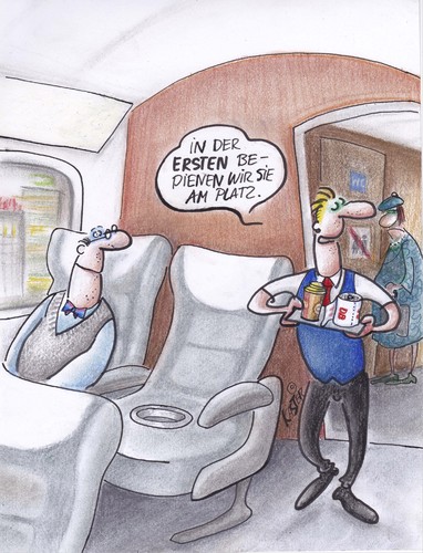 Cartoon: platzservice (medium) by Petra Kaster tagged zug,bahnreisen,deutsche,bahn,toiletten,service