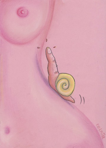 Cartoon: touch (medium) by Petra Kaster tagged erotik,beziehung,sexualität,dating,schnecken,erotik,beziehung,sexualität,dating,schnecken,liebe