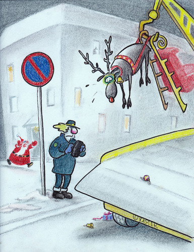 Cartoon: weihnachtsknöllchen (medium) by Petra Kaster tagged weihnachter,weihnachtsmann,verkehr,parkplätze,parkverbote,hostessen,bußgelder,abschleppdienst,weihnachter,weihnachtsmann,verkehr,parkplätze,parkverbote,hostessen,bußgelder,abschleppdienst