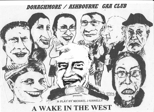 Cartoon: A Wake in the West (medium) by jjjerk tagged wake,in,the,west,michael,ginnelly,cartoon,caricature,play,irish,ireland