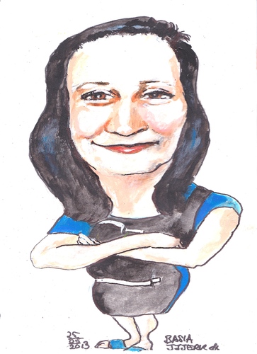 Cartoon: Basia (medium) by jjjerk tagged basia,barbara,poland,ireland,chemist,palmerstown,dublin,cartoon,caricature,famous