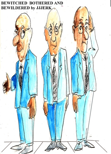 Cartoon: Bewitched bothered  bewildered (medium) by jjjerk tagged bewitched,bothered,and,bewioldered,blue,three,men,tie,glasses,cartoon,caricature