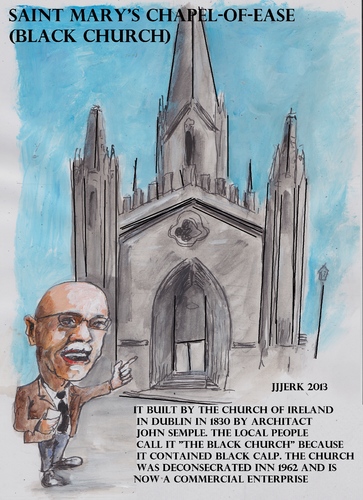 Cartoon: Black Church Dublin (medium) by jjjerk tagged black,church,ireland,irish,cartoon,semple,architect