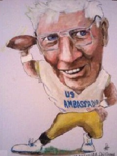 Cartoon: Dan Rooney US Ambassador (medium) by jjjerk tagged rooney,dan,cartoon,caricature,ambassador,ireland,irish,usa,america,football,pittsburg,steelers