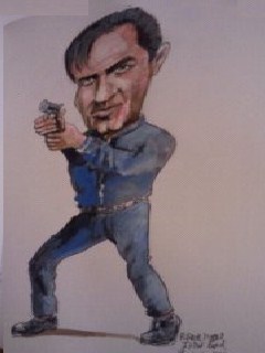 Cartoon: James Bond Roger Moore (medium) by jjjerk tagged james,bond,roger,moore,gun,film,actor