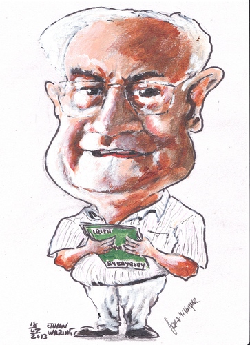 Cartoon: John Waring (medium) by jjjerk tagged john,waring,cartoon,caricature,writer,ireland,england,famous