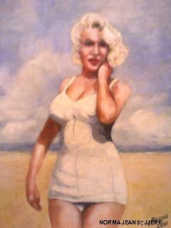 Cartoon: Marlyn Monroe (medium) by jjjerk tagged caricature,cartoon,painting,baker,jean,norma,monroe,marlyn