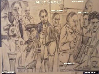 Cartoon: Music session in Ballycogley (medium) by jjjerk tagged ballycogley,irish,wexford,county,cartoon,caricature,traditional,musicians,accordion