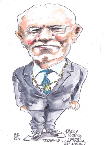 Cartoon: Paddy Burke (medium) by jjjerk tagged paddy,burke,lord,mayor,dublin,ireland,irish,chain,gold,caricature,famous,china,cartoon