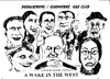 Cartoon: A Wake in the West (small) by jjjerk tagged wake in the west michael ginnelly barry cartoon caricature play irish ireland