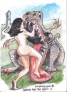 Cartoon: Beauty and the Beast 3 (small) by jjjerk tagged beauty beast caricature castle dinasaur white dress fantacy fairytale