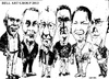 Cartoon: Bell Art Group (small) by jjjerk tagged bell art group darndale cartoon caricature glasses irish ireland artists painters