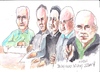 Cartoon: Bellcamp Village Art Group (small) by jjjerk tagged darndale bellamp village art group cartoon caricature green blue pencil glasses irish ireland