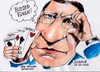 Cartoon: Busted Flush (small) by jjjerk tagged barroso,manuel,jose,busted,flush,cartoon,caricature,cards,spades,hearts,diamonds,clubs,ec,lisbon,portugal,spain,ireland,president,cyprus