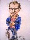 Cartoon: Kevin Millar (small) by jjjerk tagged kevin miller millar millor artist art in the open cartoon caricature wexford paint glasses quick draw