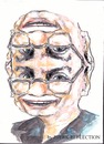 Cartoon: Reflection (small) by jjjerk tagged reflection jjjerk glasses cartoon caricature portrait blue